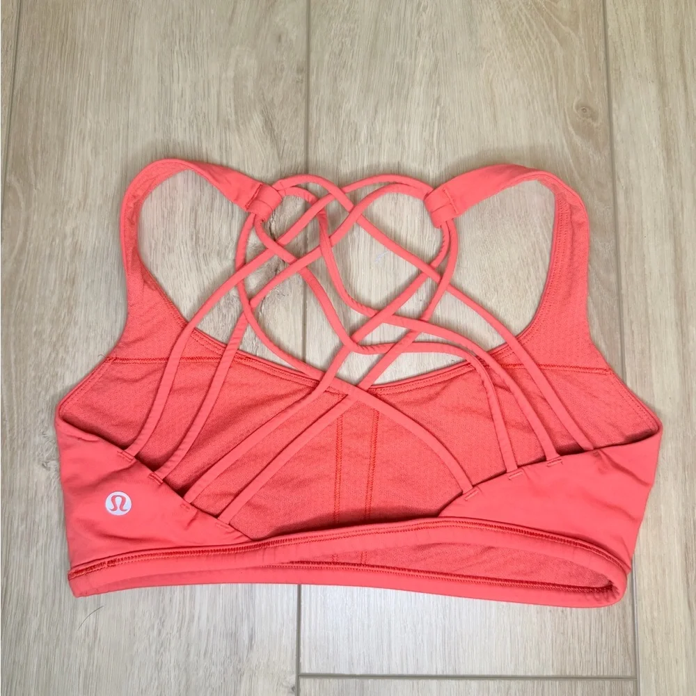 Lululemon Free To Be Wild Strappy Sports Bra Coral Pink Size 6 - Picture 5 of 6